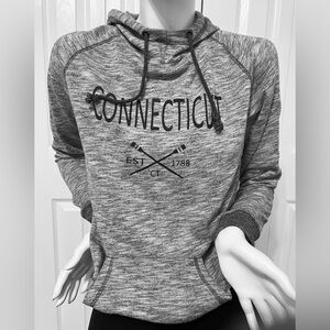 U.S. Apparel Connecticut Graphic Hoodie – Youth XL / Women’s Small Heather Gray